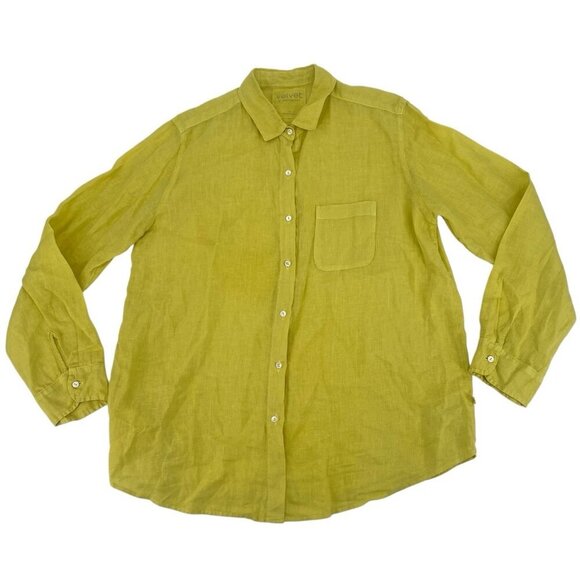 Velvet by Jenny Graham Mulholland Woven Linen Button Up Shirt Size Medium - Picture 1 of 10